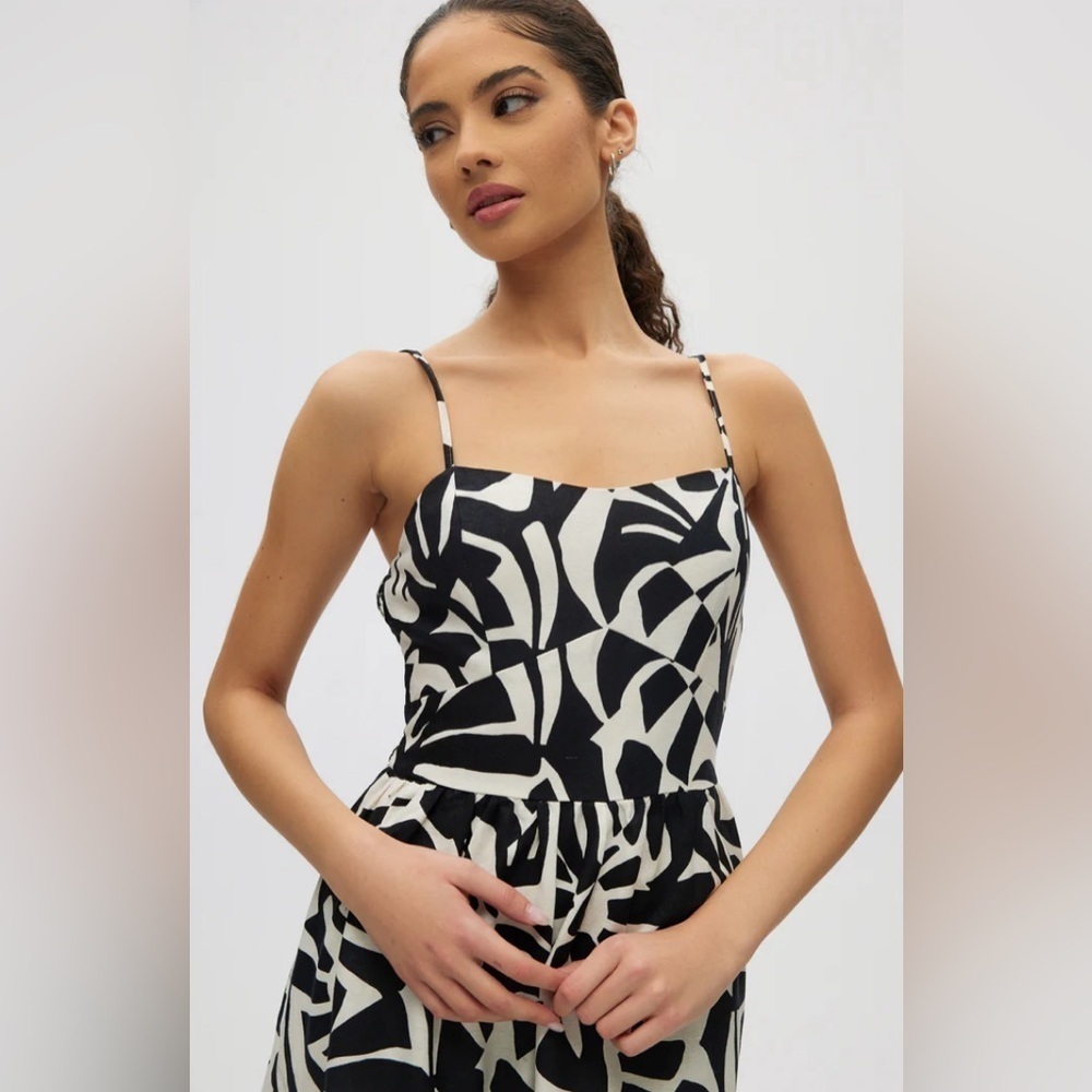 Christian Lacroix black and white tiered linen midi dress size medium - Picture 6 of 16